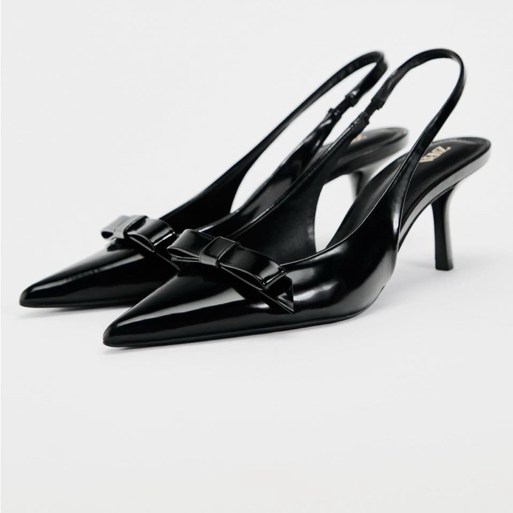 Elegant Zara Black Slingback Heels